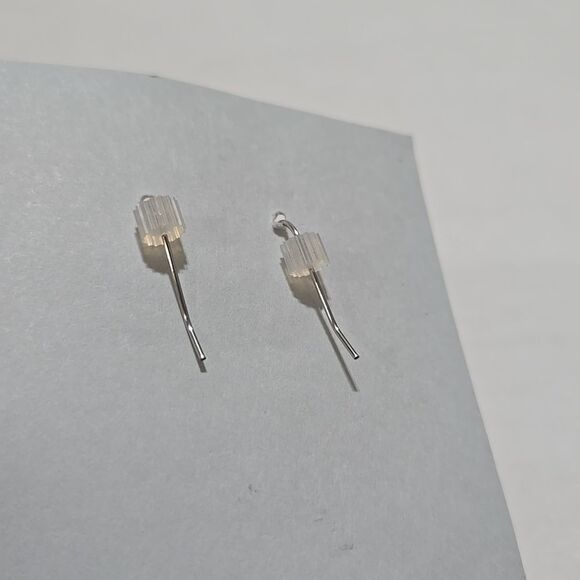 Silver Book Earrings - Picture 3 of 4